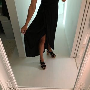 HM black wrap wrapover skirt 2